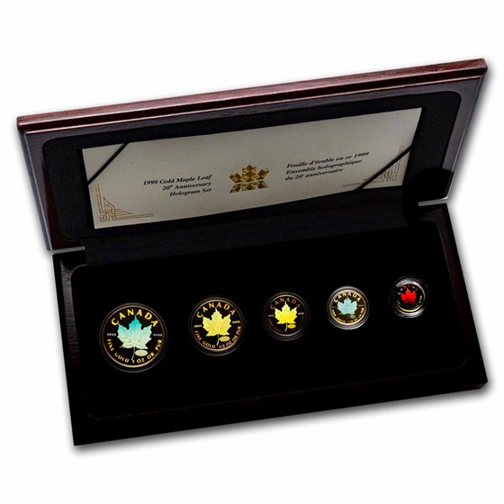 1999 Canada Gold Maple Leaf Hologram 20 Years ANS 5-Coin Set 1999 Canada Gold Maple Leaf Hologram 20 Years ANS 5-Coin Set