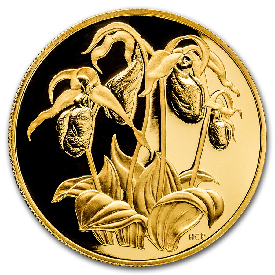 1999 Canada Proof Gold $350 Flowers Lady's Slipper .99999 Proof
