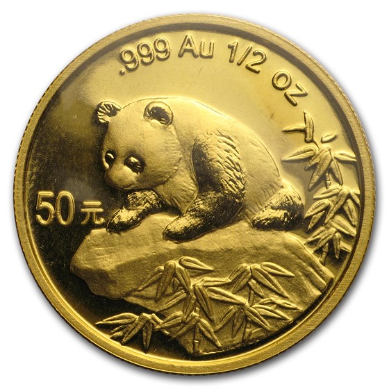 1999 China 1/2 oz Gold Panda Small Date BU (Sealed) 1999 China 1/2 oz Gold Panda Small Date BU (Sealed)