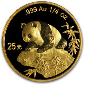 1999 China 1/4 oz Gold Panda BU (Not Sealed) 1999 China 1/4 oz Gold Panda BU (Not Sealed)