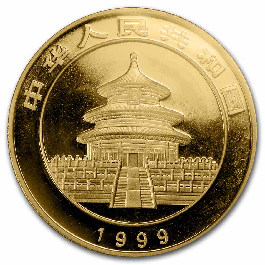 Buy 1999 Chinese 1 oz Gold Panda Large Date BU (Sealed) | APMEX