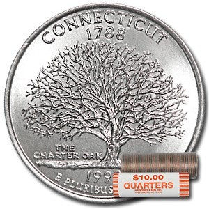 1999-D Connecticut Statehood Quarter 40-Coin Roll BU