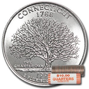 1999-D Connecticut Statehood Quarter 40-Coin Roll BU 1999-D Connecticut Statehood Quarter 40-Coin Roll BU