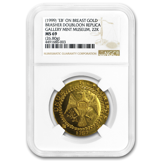 1999 "EB" Brasher Doubloon Commemorative MS-69 NGC 1999 "EB" Brasher Doubloon Commemorative MS-69 NGC