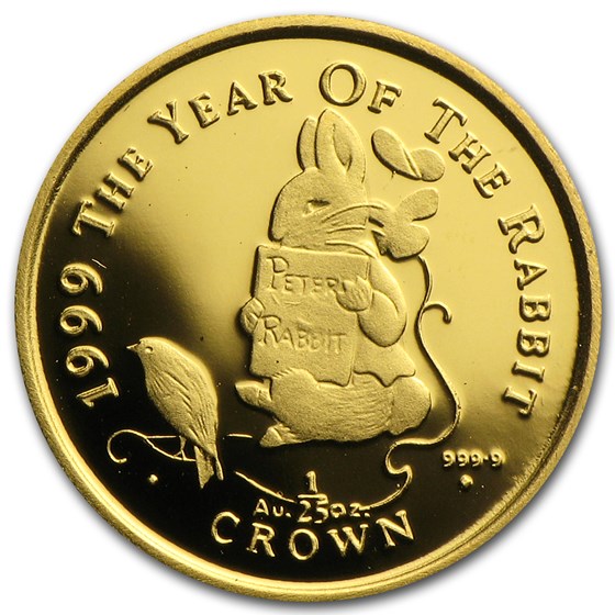 1999 Gibraltar 1/25 oz Gold Peter Rabbit Proof