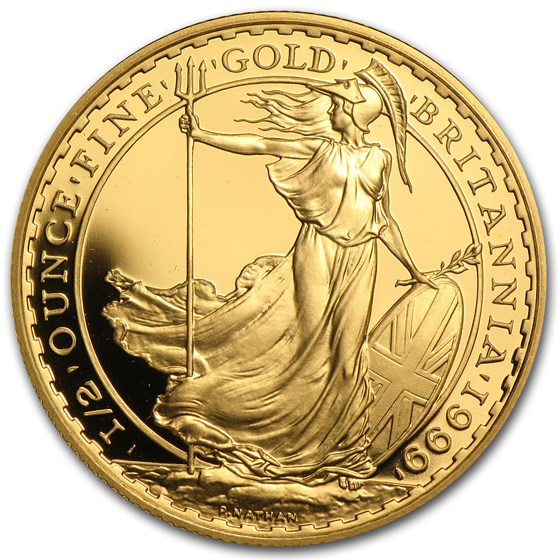 1999 Great Britain 1/2 oz Proof Gold Britannia 1999 Great Britain 1/2 oz Proof Gold Britannia