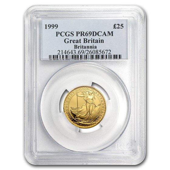 1999 Great Britain 1/4 oz Proof Gold Britannia PR-69 PCGS 1999 Great Britain 1/4 oz Proof Gold Britannia PR-69 PCGS