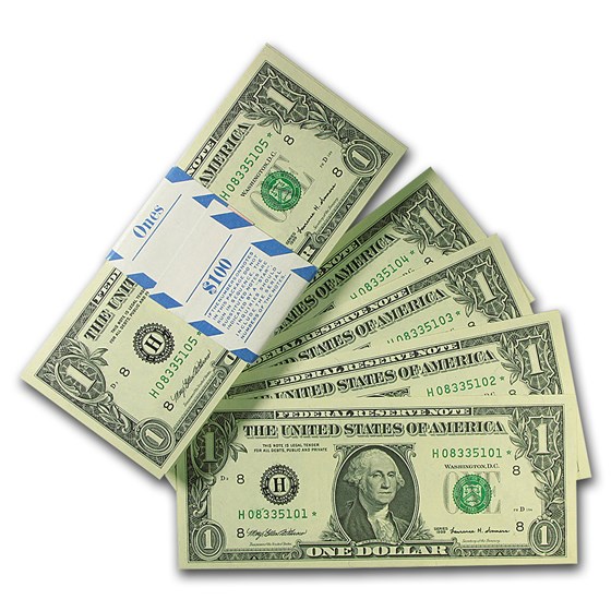 1999* (H-St. Louis) $1.00 FRN CU (Pack of 100 Star Notes) 1999* (H-St. Louis) $1.00 FRN CU (Pack of 100 Star Notes)