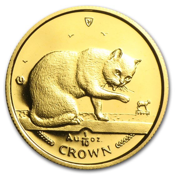 1999 Isle of Man 1/10 oz Gold British Blue Cat BU 1999 Isle of Man 1/10 oz Gold British Blue Cat BU