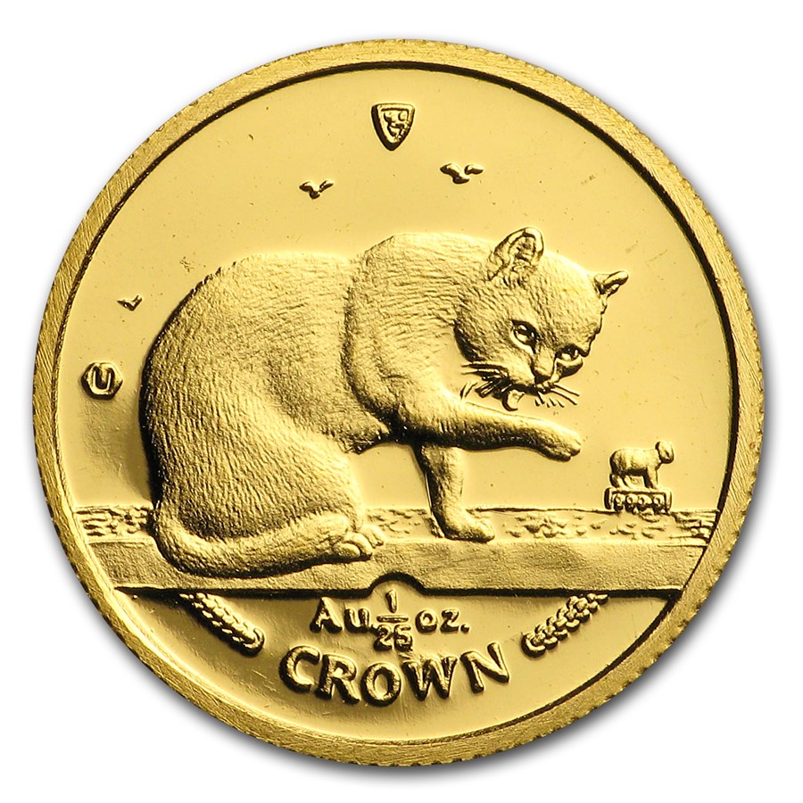 1999 Isle of Man 1/25 oz Gold British Blue Cat