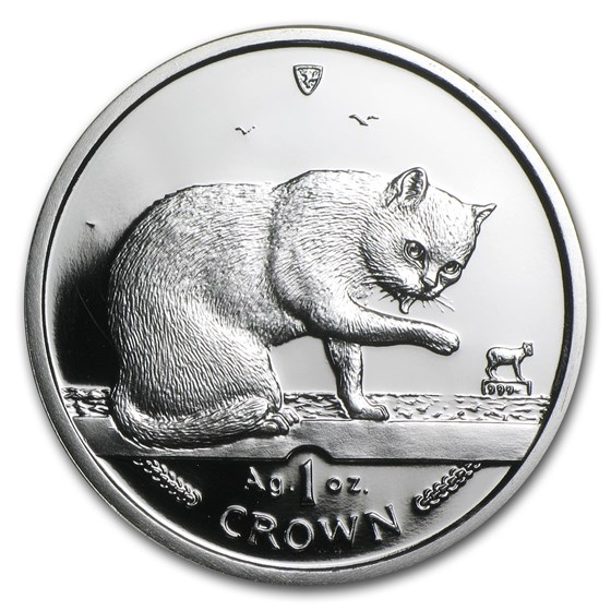 1999 Isle of Man 1 oz Silver British Blue Cat Proof 1999 Isle of Man 1 oz Silver British Blue Cat Proof