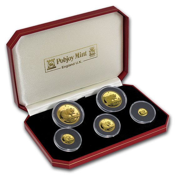 1999 Isle of Man 5-Coin Gold British Blue Cat Set 1999 Isle of Man 5-Coin Gold British Blue Cat Set