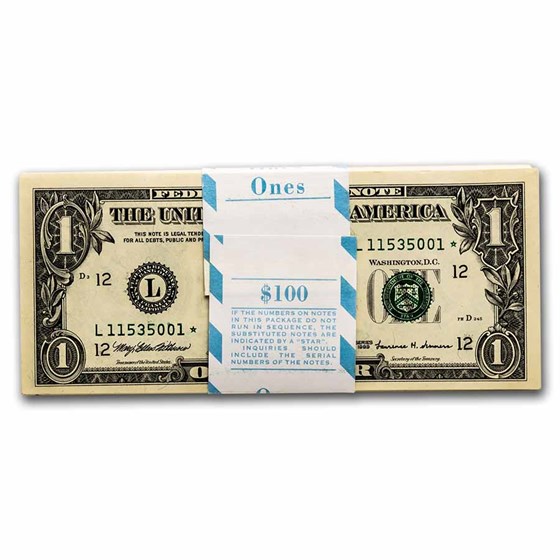 1999* (L-San Fran) $1.00 FRN CU (Fr#1925-L*) Star, 100 Consec 1999* (L-San Fran) $1.00 FRN CU (Fr#1925-L*) Star, 100 Consec