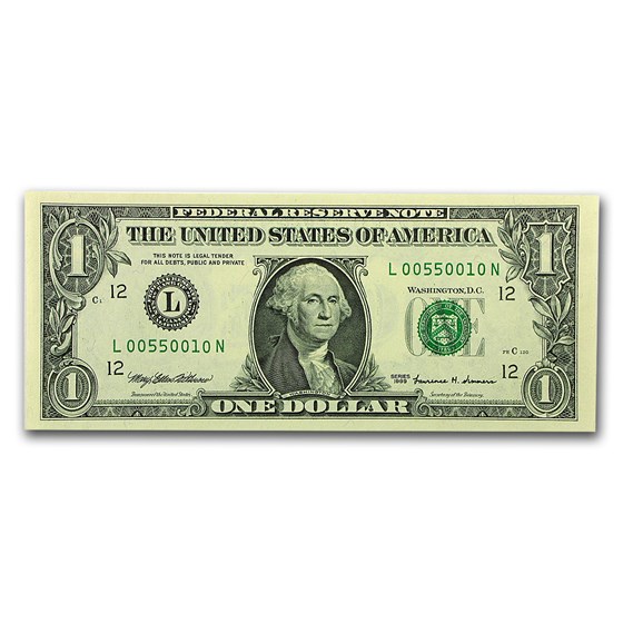 1999 (L-San Francisco) $1.00 FRN CU (Fr#1924-L) 1999 (L-San Francisco) $1.00 FRN CU (Fr#1924-L)