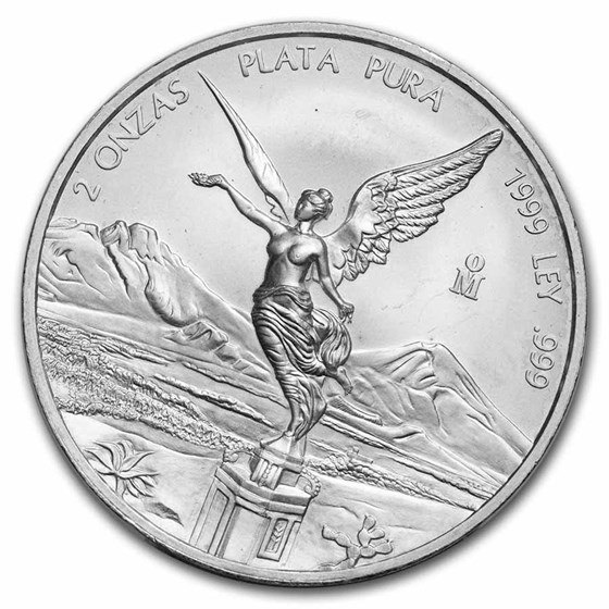 1999 Mexico 2 oz Silver Libertad BU 1999 Mexico 2 oz Silver Libertad BU