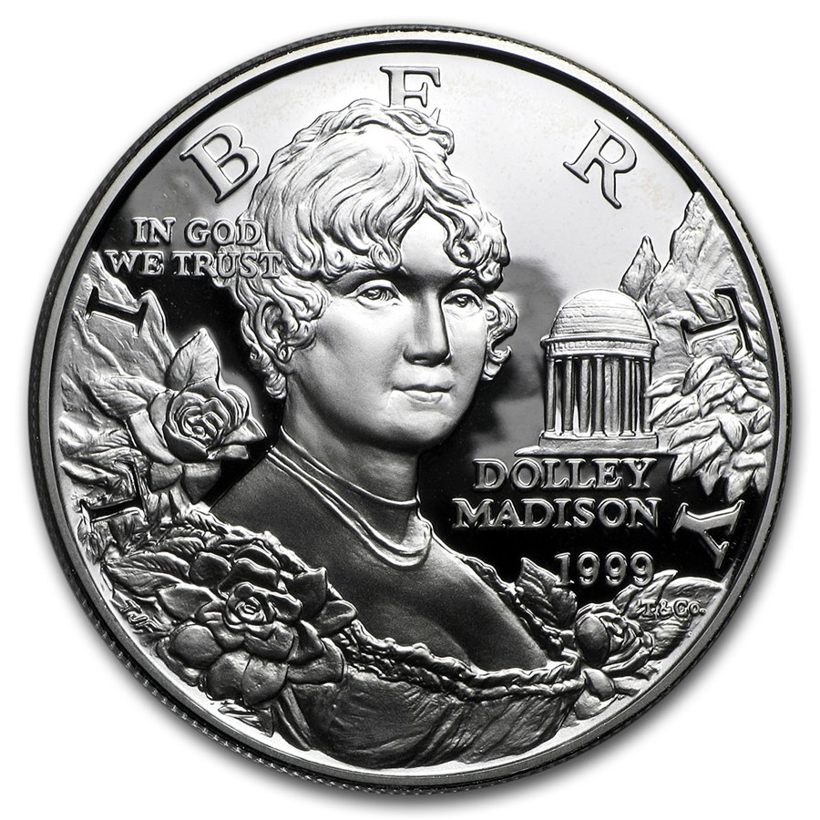 1999-P Dolley Madison $1 Silver Commem Proof (w/Box & COA)