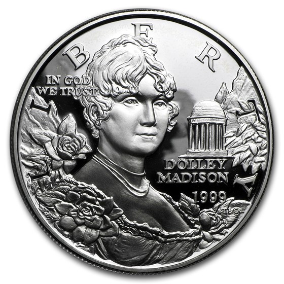 1999-P Dolley Madison $1 Silver Commem Proof (w/Box & COA) 1999-P Dolley Madison $1 Silver Commem Proof (w/Box & COA)