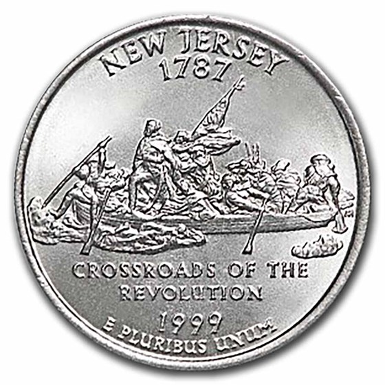 1999-P New Jersey Statehood Quarter 40-Coin Roll BU 1999-P New Jersey Statehood Quarter 40-Coin Roll BU