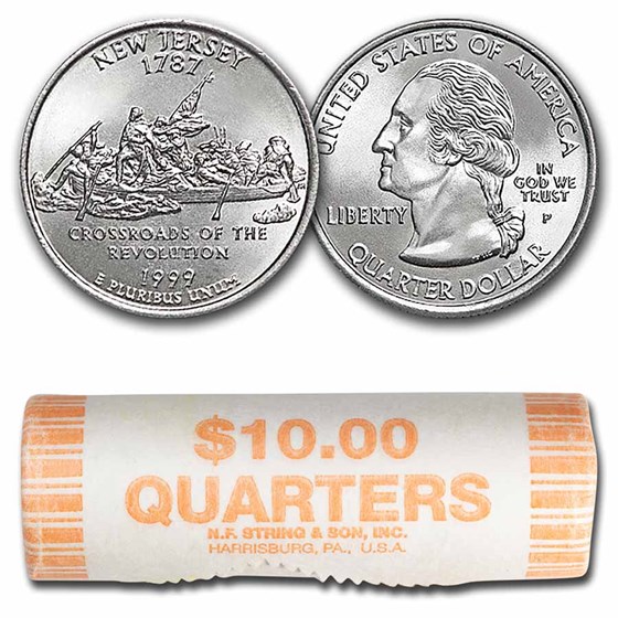 1999-P New Jersey Statehood Quarter 40-Coin Roll BU