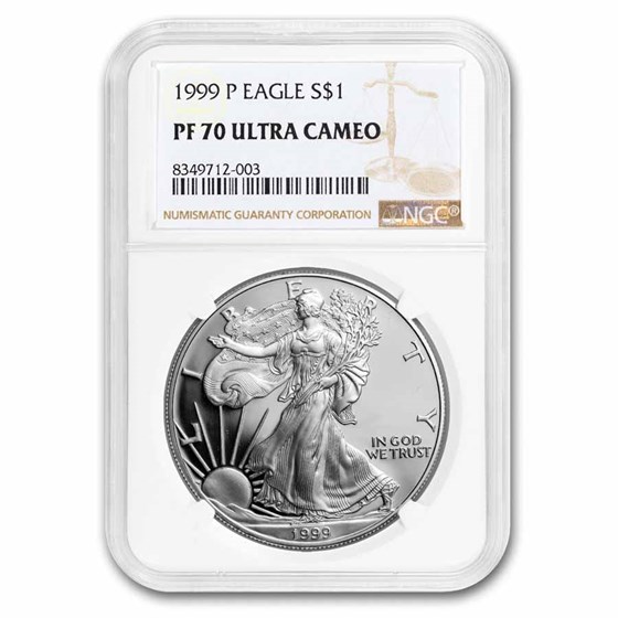 1999-P Proof American Silver Eagle PF-70 NGC 1999-P Proof American Silver Eagle PF-70 NGC