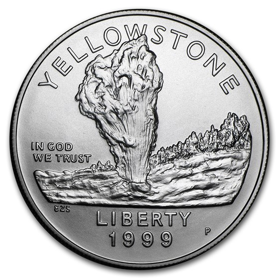 1999-P Yellowstone Park $1 Silver Commem BU (w/Box & COA) 1999-P Yellowstone Park $1 Silver Commem BU (w/Box & COA)