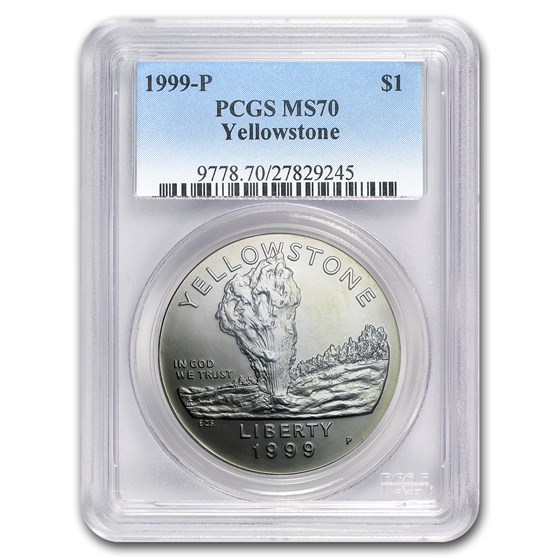 1999-P Yellowstone Park $1 Silver Commem MS-70 PCGS 1999-P Yellowstone Park $1 Silver Commem MS-70 PCGS