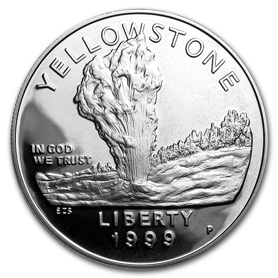 1999-P Yellowstone Park $1 Silver Commem Proof (w/Box & COA) 1999-P Yellowstone Park $1 Silver Commem Proof (w/Box & COA)