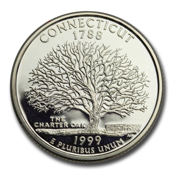 1999-S Connecticut State Quarter Gem Proof (Silver) 1999-S Connecticut State Quarter Gem Proof (Silver)
