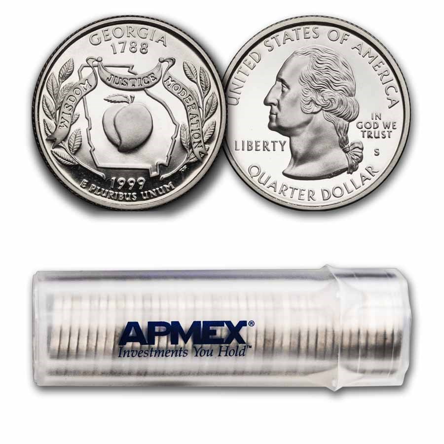 1999-S Georgia State Quarter 40-Coin Roll Gem Proof