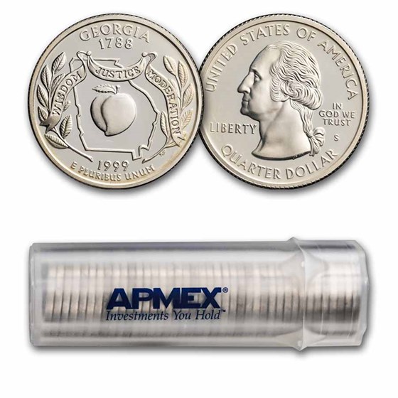 1999-S Georgia State Quarter Gem 40-Coin Roll Proof (Silver) 1999-S Georgia State Quarter Gem 40-Coin Roll Proof (Silver)