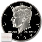 1999-S Silver Kennedy Half Dollar 20-Coin Roll Proof
