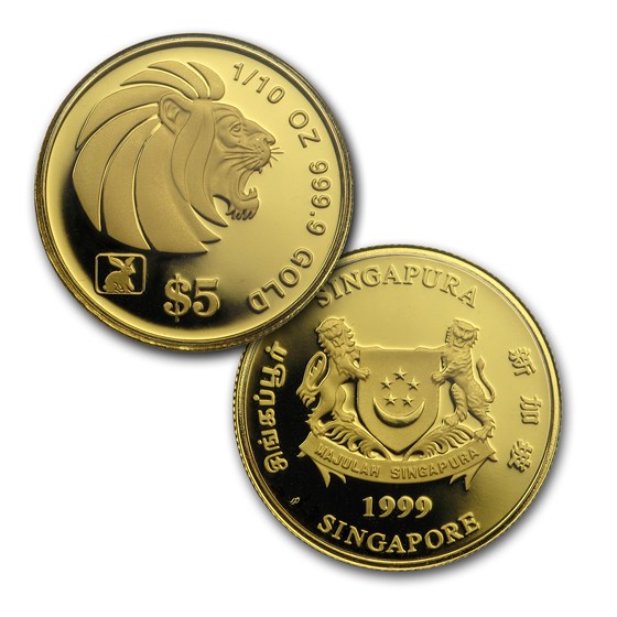 Buy 1999 Singapore 5Coin Gold Lion Proof Set APMEX