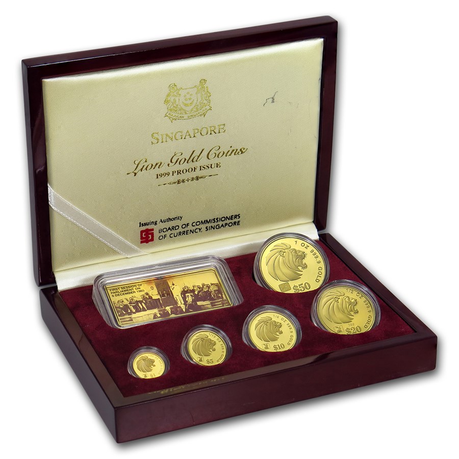 Buy 1999 Singapore 5Coin Gold Lion Proof Set APMEX