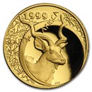 1999 South Africa 1/4 oz Proof Gold Natura Kudu