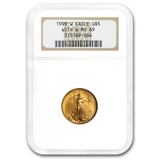 1999-W 1/10 oz American Gold Eagle MS-69 NGC (W Variety)
