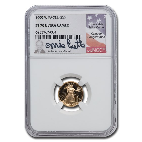1999-W 1/10 oz Proof American Gold Eagle PF-70 UCAM NGC (Castle) 1999-W 1/10 oz Proof American Gold Eagle PF-70 UCAM NGC (Castle)
