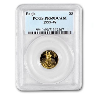1999-W 1/10 oz Proof American Gold Eagle PR-69 DCAM PCGS 1999-W 1/10 oz Proof American Gold Eagle PR-69 DCAM PCGS