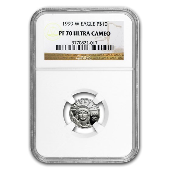 1999-W 1/10 oz Proof American Platinum Eagle PF-70 UCAM NGC 1999-W 1/10 oz Proof American Platinum Eagle PF-70 UCAM NGC
