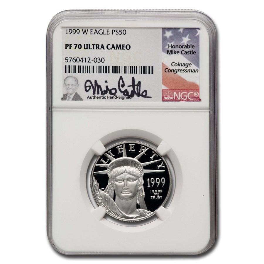 1999-W 1/2 oz American Platinum Eagle PF-70 UCAM NGC (Castle)