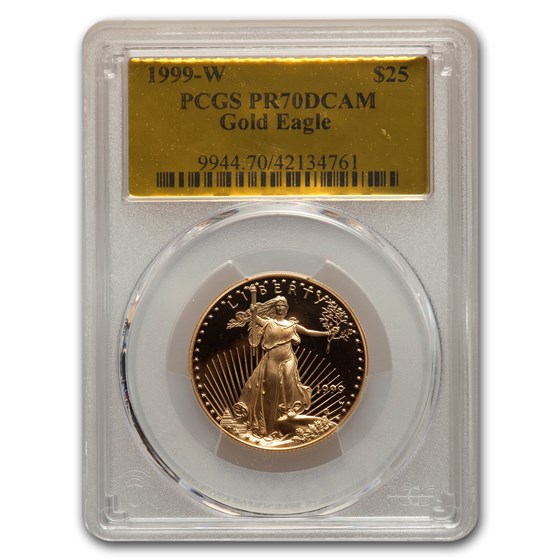 1999-W 1/2 oz Proof American Gold Eagle PR-70 PCGS (Gold Foil) 1999-W 1/2 oz Proof American Gold Eagle PR-70 PCGS (Gold Foil)