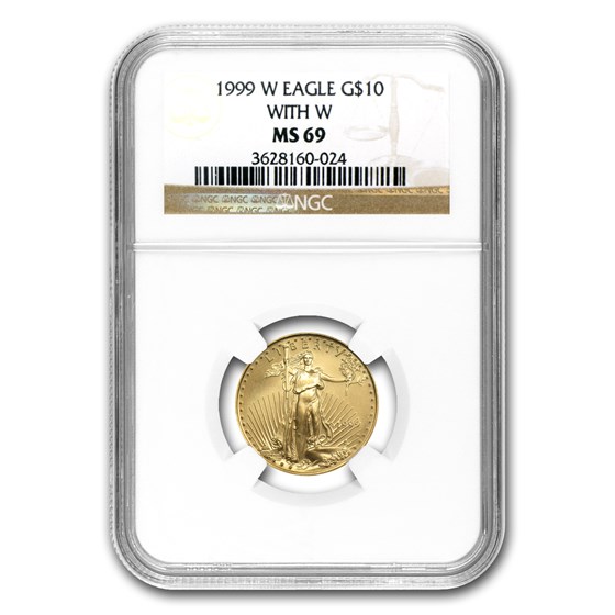 1999-W 1/4 oz American Gold Eagle MS-69 NGC (W Variety)