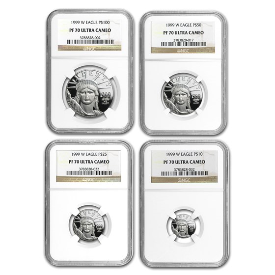 1999-W 4-Coin Proof American Platinum Eagle Set PF-70 NGC