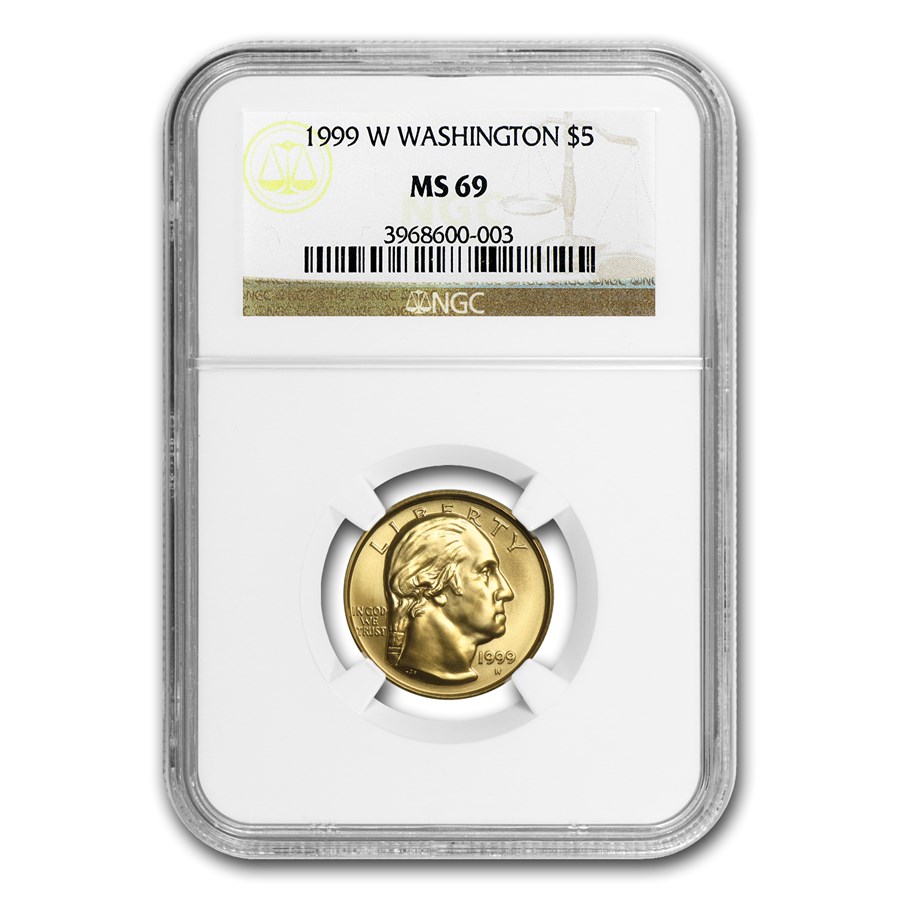 1999-W Gold $5 Commem George Washington MS-69 NGC