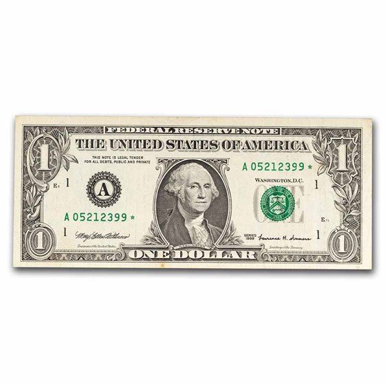 1999's* Avg Circ $1.00 FRN's (Districts of our Choice) Star note 1999's* Avg Circ $1.00 FRN's (Districts of our Choice) Star note