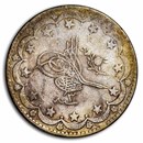 19th Century Turkey Silver 20 Kurush Avg Circ
