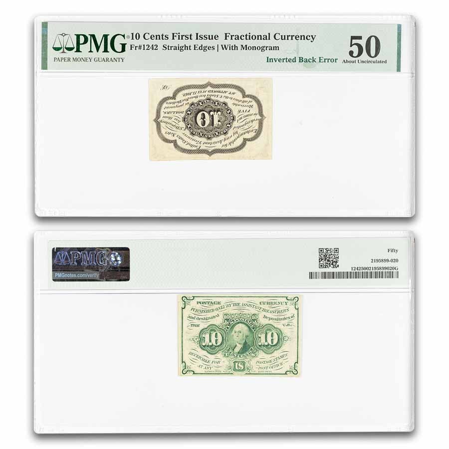 Buy 1st Issue Fractional Currency 10 Cents AU-50 Error | APMEX
