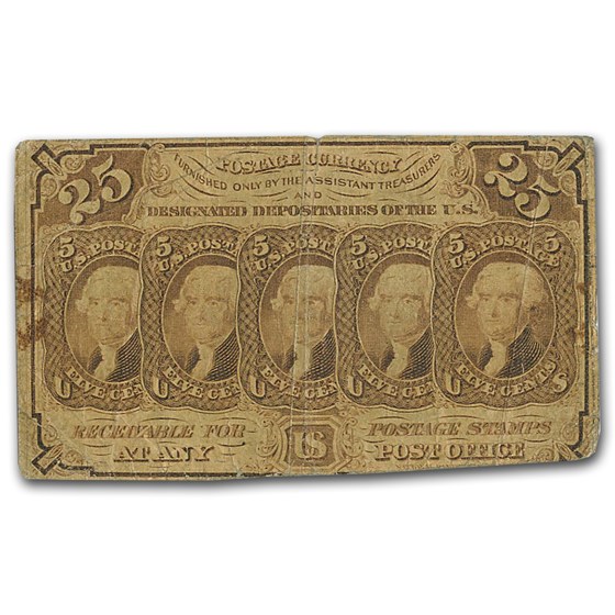 1st Issue Fractional Currency 25 Cents Fine (Fr#1281) 1st Issue Fractional Currency 25 Cents Fine (Fr#1281)