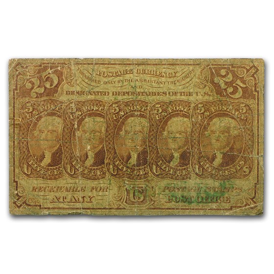 1st Issue Fractional Currency 25 Cents VG (Fr#1281) 1st Issue Fractional Currency 25 Cents VG (Fr#1281)