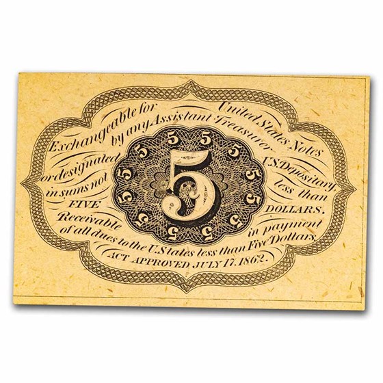 1st Issue Fractional Currency 5 Cents AU (Fr#1231SP)Back Specimen 1st Issue Fractional Currency 5 Cents AU (Fr#1231SP)Back Specimen