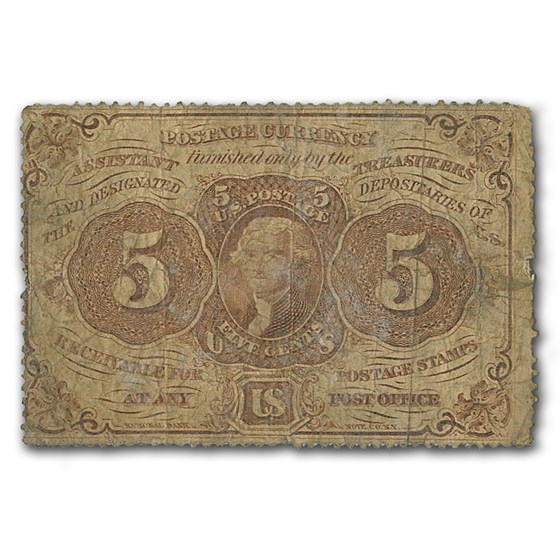 1st Issue Fractional Currency 5 Cents VG (Fr#1229) 1st Issue Fractional Currency 5 Cents VG (Fr#1229)